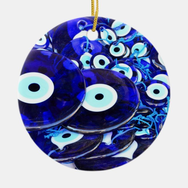 Décoration En Céramique Amulettes d'yeux bleues (Devant)