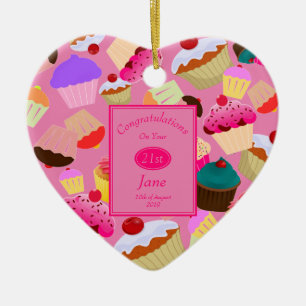 Décoration En Céramique Amusant, Cupcake rose brillant N'importe quel âge 