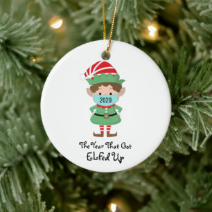 Décoration En Céramique Amusant elf de Noël 2020 année qui s'est lassé