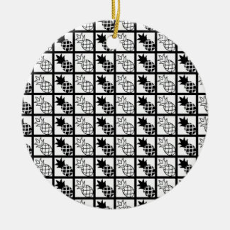Décoration En Céramique ananas design noir et blanc
