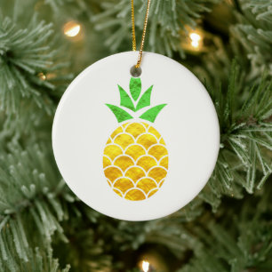 Décoration En Céramique Ananas Géométrique En Or Foil D'Été Personnalisé.