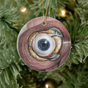 Décoration En Céramique Anatomie humaine vintage, globe oculaire avec des