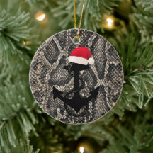 Ancre nautique élégante en peau de serpent + SANTA