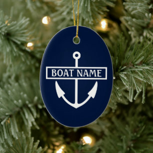Décoration En Céramique Ancre Nom du bateau