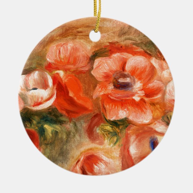Décoration En Céramique Anémones de Renoir Impressionniste Peinture (Devant)