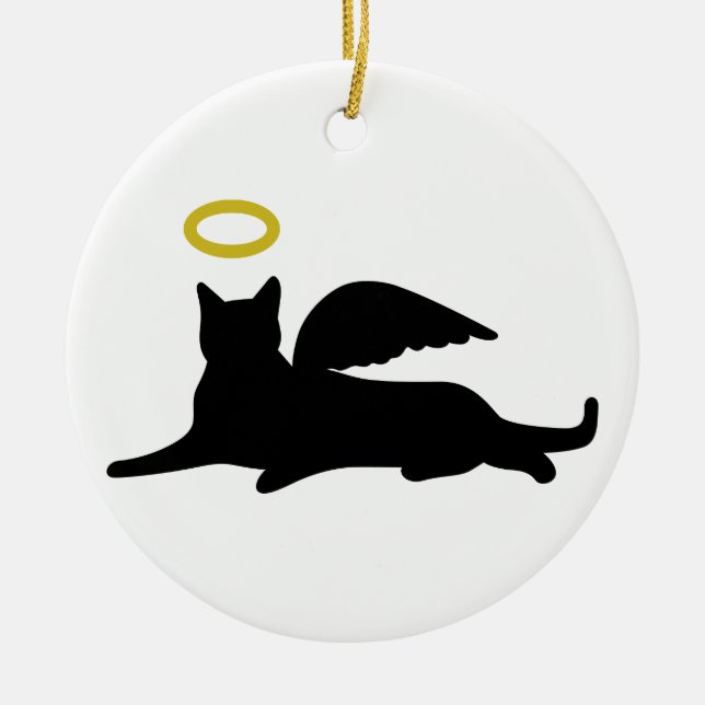 Décoration En Céramique Ange de chat (Devant)