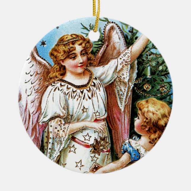 Décoration En Céramique Ange de Noël (Devant)