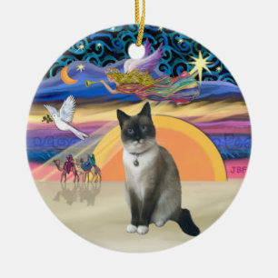 Décoration En Céramique Ange de Noël - Chat de chaussures de neige