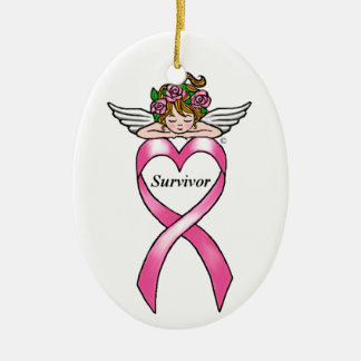 Décoration En Céramique Ange de "survivant" de cancer du sein