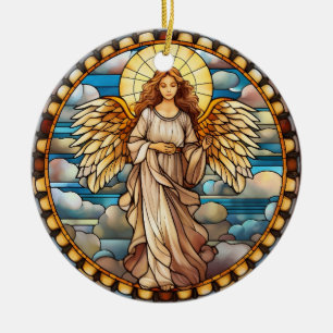 Décoration En Céramique Ange en verre de Noël