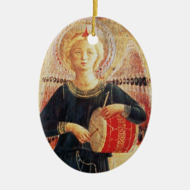 Décoration En Céramique ANGE MUSICAL Ruby Gem stone (Devant)