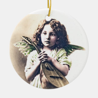 Décoration En Céramique Ange vintage d'ornement d'arbre de Noël avec le
