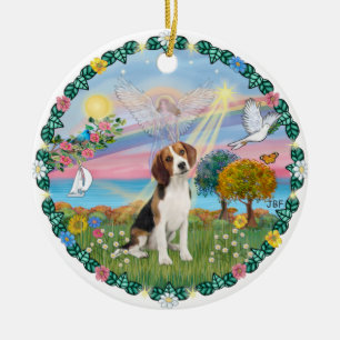Décoration En Céramique Angel nuage #1B - Beagle