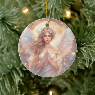 Décoration En Céramique Anges de protection, peintures pâteuses à l'eau