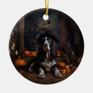 Décoration En Céramique Anglais Cocker Espagnol Citrouille Halloween effra