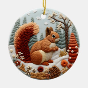 Décoration En Céramique Animaux de Noël des écureuils 3D