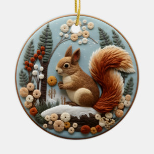 Décoration En Céramique Animaux de Noël des écureuils 3D