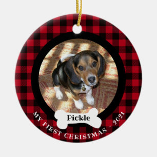 Décoration En Céramique Animaux de première Noël Buffalo Plaid 2 photo 2 f