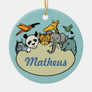 Décoration En Céramique animaux personnalisés de famille de zoo