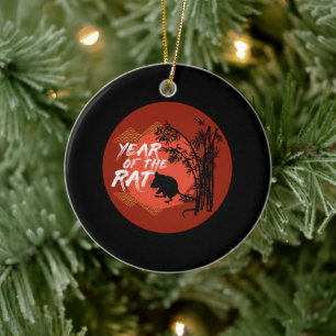 Décoration En Céramique Année chinoise du Rat - Bambou Art