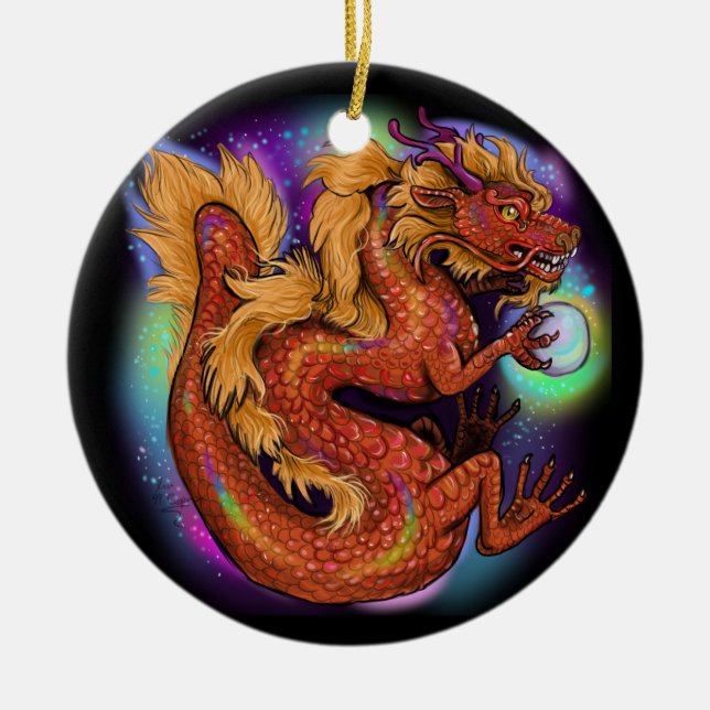 Décoration En Céramique Année chinoise du zodiaque 2024 (Devant)