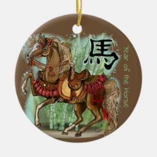 Décoration En Céramique Année chinoise du zodiaque du cheval