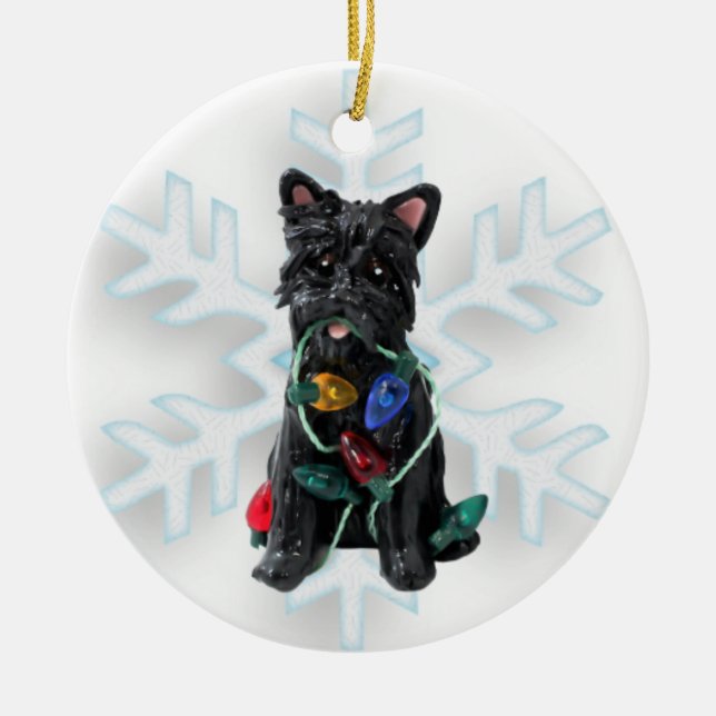 Décoration En Céramique Anniversaire de Noël de Cairn Terrier (Devant)