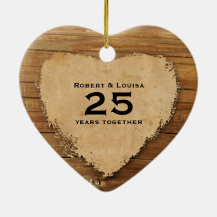Décoration En Céramique Anniversaire en bois de poème d'amour de coeur de