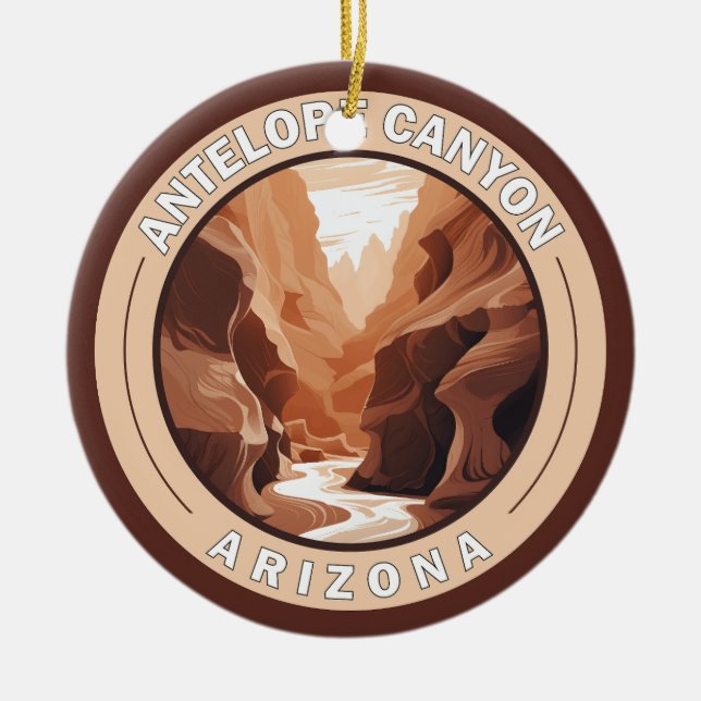 Décoration En Céramique Antelope Canyon Arizona Retro Badge (Devant)