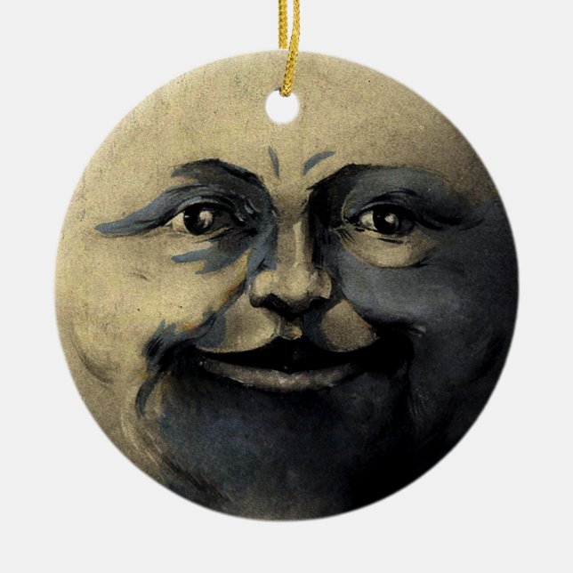 Décoration En Céramique Antique visage de lune magique (Devant)