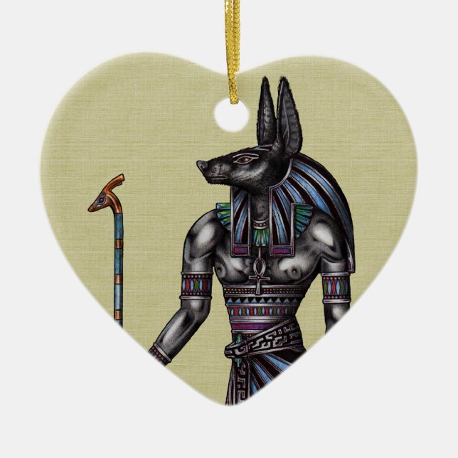 Décoration En Céramique Anubis Coeur ornemental (Devant)