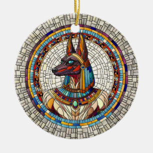 Décoration En Céramique Anubis égyptien - Art Mosaïque