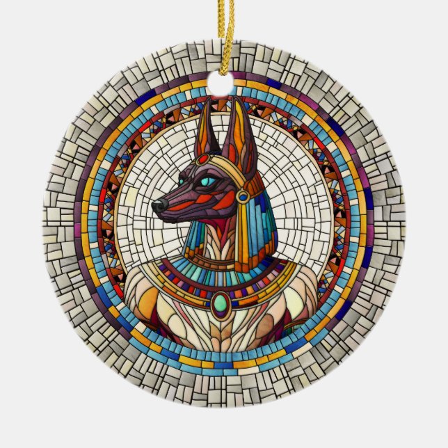 Décoration En Céramique Anubis égyptien - Art Mosaïque (Devant)