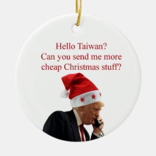 Décoration En Céramique Appel de Noël de Trump à Taïwan
