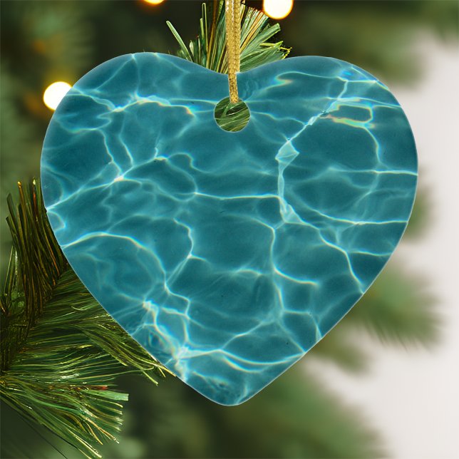 Décoration En Céramique Aqua Green Piscine Photo Coeur (Créateur téléchargé)