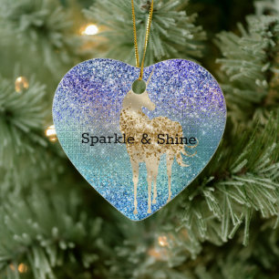 Décoration En Céramique Aqua Purple Parties scintillant Sparkle Gold Unico