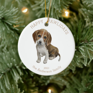 Décoration En Céramique aquarelle beagle chiot heureux pawlidays photo
