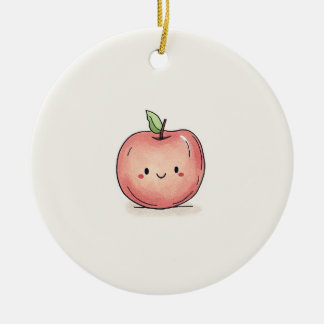Décoration En Céramique Aquarelle Cute Chibi Apple