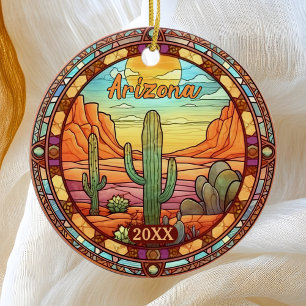 Décoration En Céramique Aquarelle de cactus du désert d'Arizona