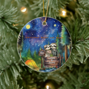 Décoration En Céramique Aquarelle de la montagne de Noël Couple nouveau