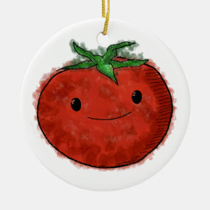 Décoration En Céramique Aquarelle de tomate mignonne