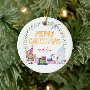 Décoration En Céramique Aquarelle gnomes de Noël