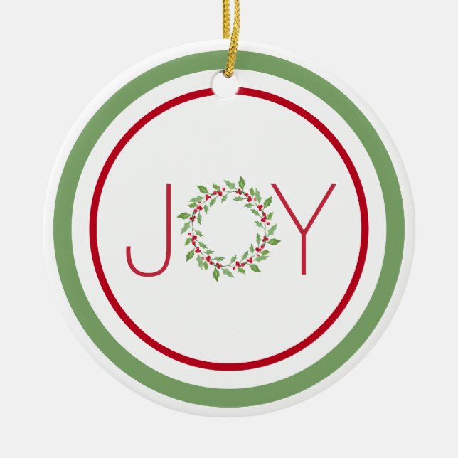 Décoration En Céramique Aquarelle Holly Wreath (Devant)