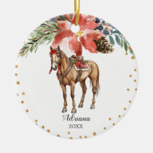 Décoration En Céramique Aquarelle personnalisée Nutcracker Cheval Cadeau