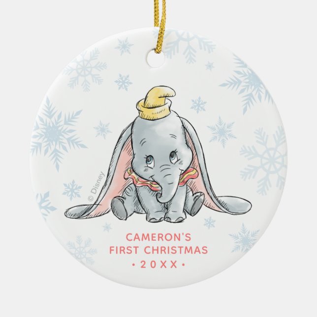 Décoration En Céramique Aquarelle | Premier Noël du bébé (Devant)