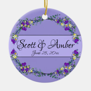 Décoration En Céramique Aquarelle violette Lavender Eucalyptus