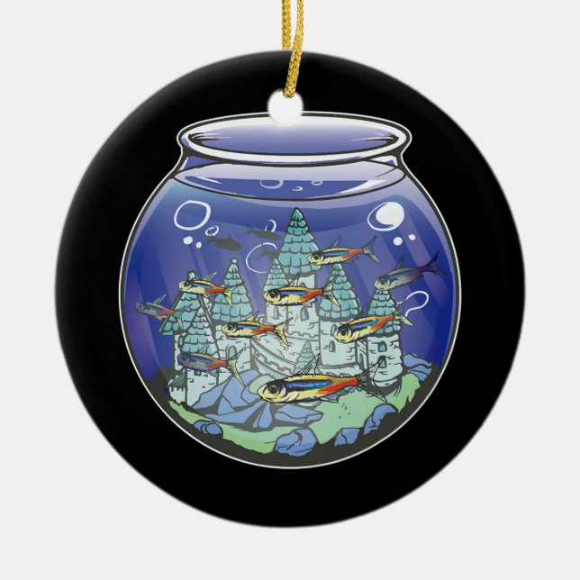 Décoration En Céramique Aquarium Fish Castle (Devant)