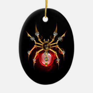 Décoration En Céramique Araignée en vapeur noire