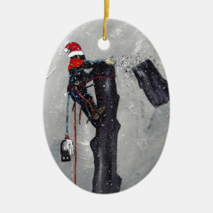Décoration En Céramique Arborist tree surgeon christmas card