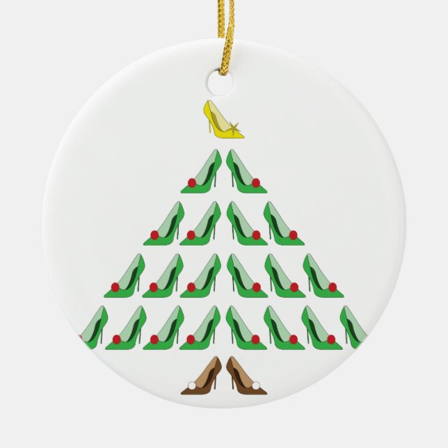 Décoration En Céramique Arbre de chaussures de Noël (Devant)